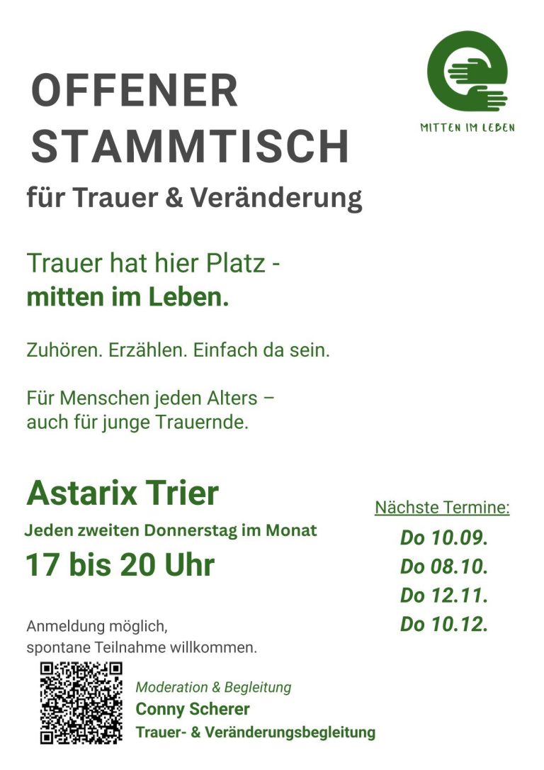 Nächster Stammtisch am 14.08 im Astarix Trier Plakat offener Stammtisch